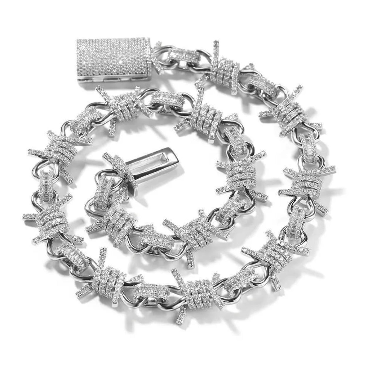VVS Moissanite Diamond Bared Wire Bracelet