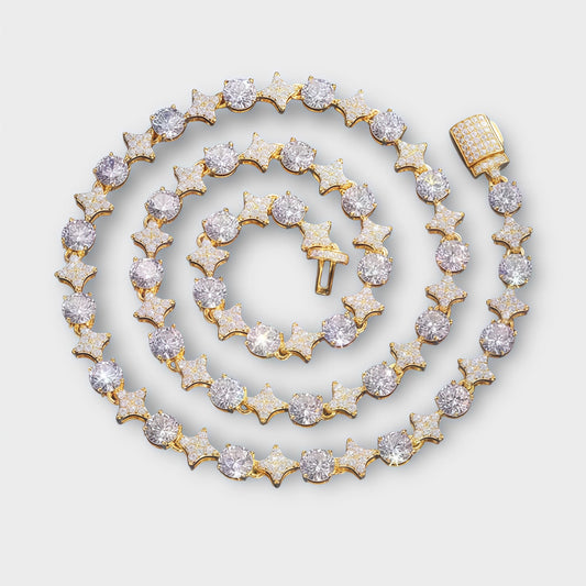 Stud X Star Moissanite Chain