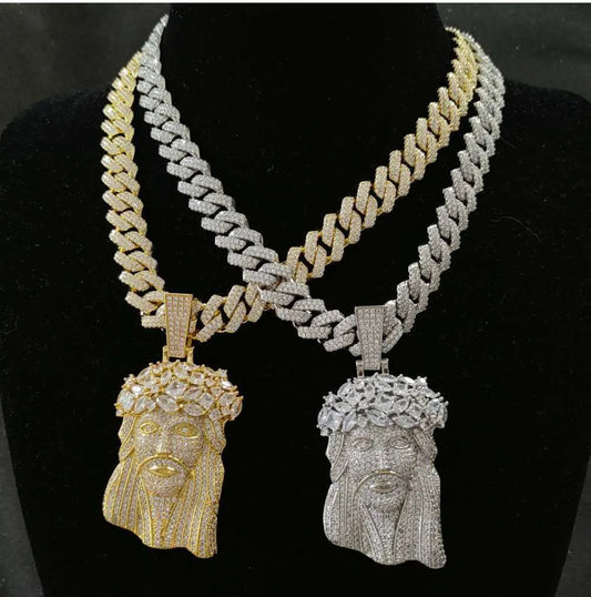 VVS Moissanite Diamond 10mm Jesus Pendant