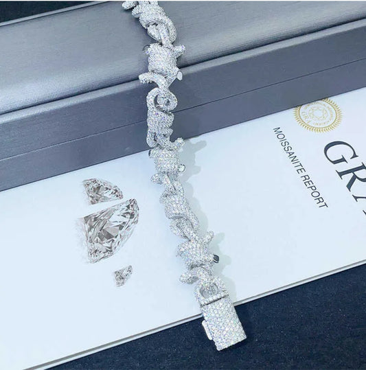 VVS Moissanite Diamond Bared Wire Bracelet