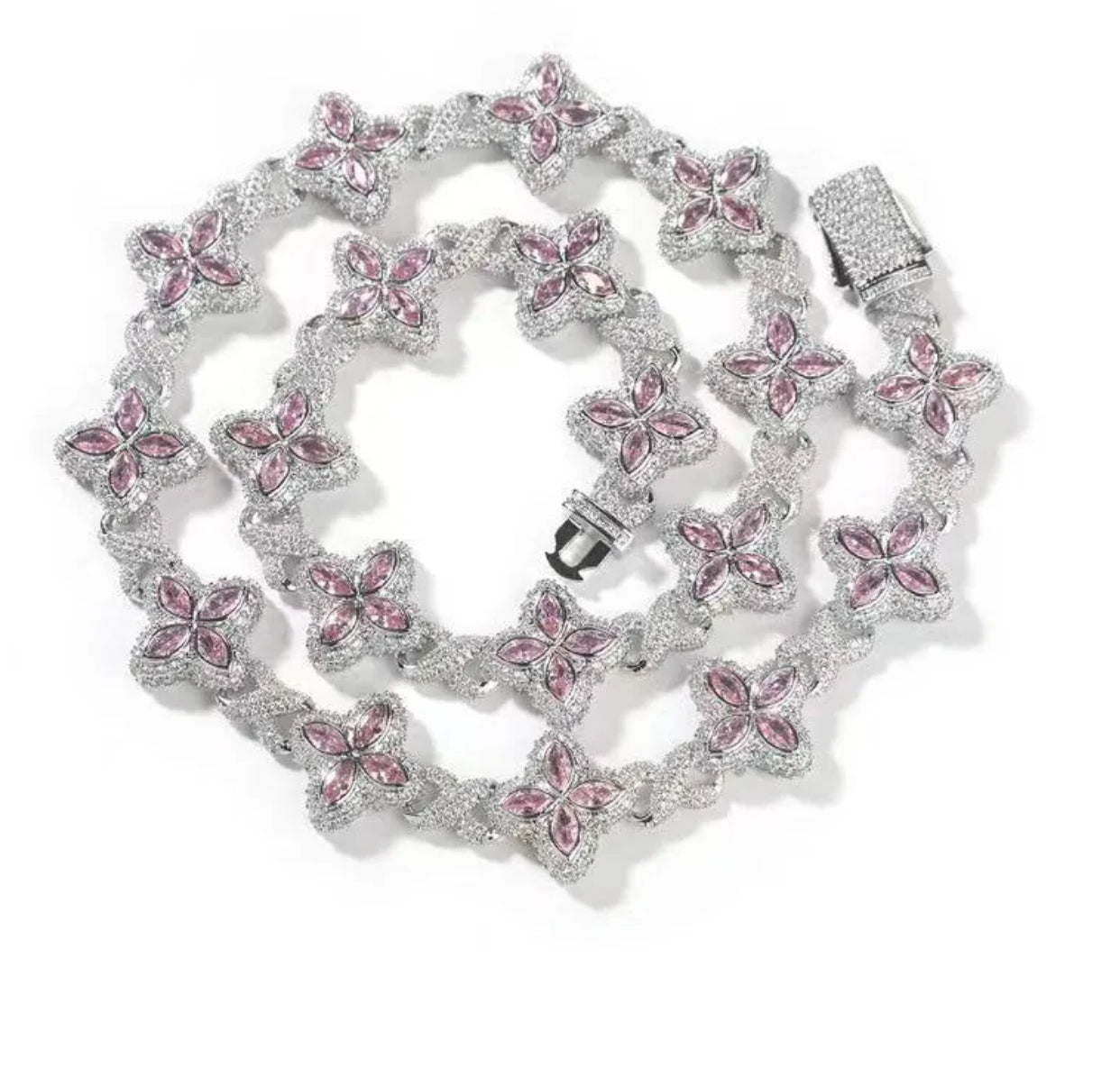 Four Leaf Clover VVS Moissanite Cuban Link Chain