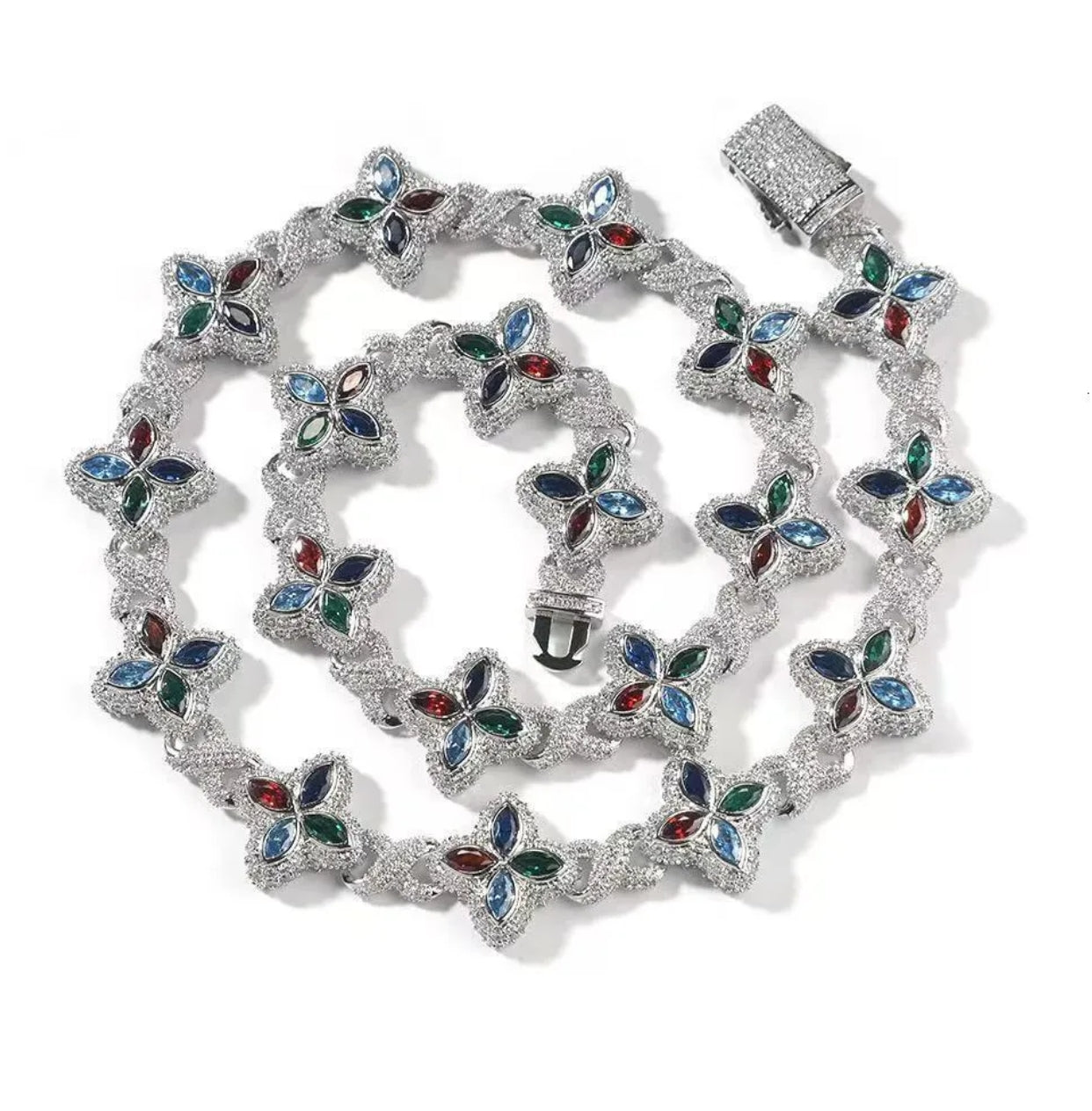 Four Leaf Clover VVS Moissanite Cuban Link Chain